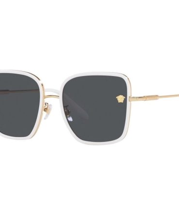 Versace VE2247D SunglassesWhite/Dark Grey Lenses