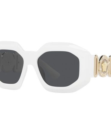 Versace VE4424U SunglassesWhite/Dark Grey Lenses