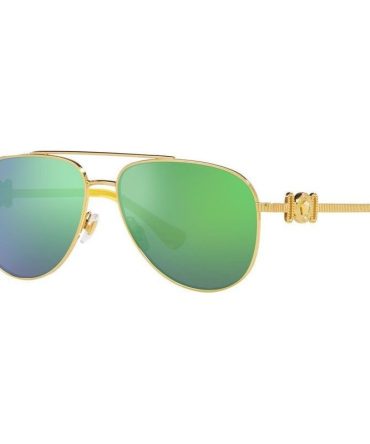 Versace Kids VK2002 SunglassesGold/Light Green Mirror Lenses