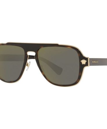 Versace VE2199 SunglassesHavana/Dark Grey and Gold Mirror Lenses