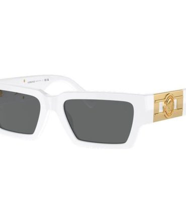 Versace VE4459 SunglassesWhite/Dark Grey Lenses