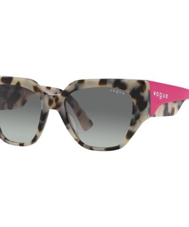 Vogue Eyewear VO5409S SunglassesIvory and Beige Tortoise/Grey Gradient Lenses