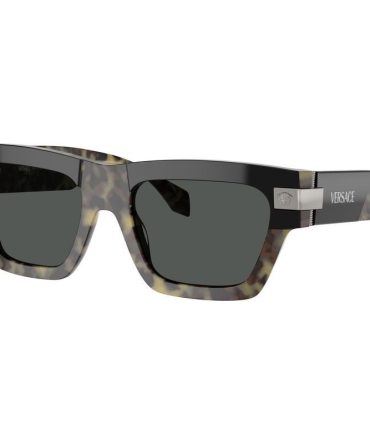 Versace VE4464 SunglassesHavana/Dark Grey Lenses 52 Eye Size