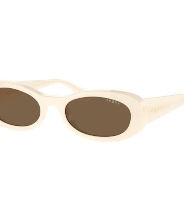 Vogue Eyewear VO5582S SunglassesFull Ivory/Dark Brown Lenses