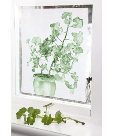 Emma Sjodin: Windowshade(39 x 43cm) Green Geranium