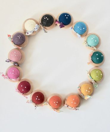 Turned Wood Pin Cushion