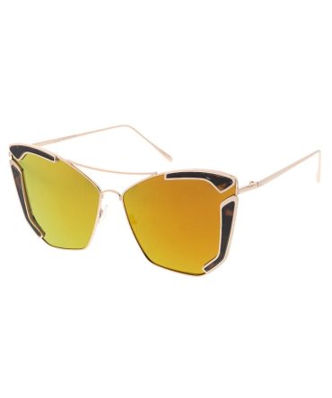 4216RV Women’s Metal Oversized Accented Frame w/ Color Mirror Lens