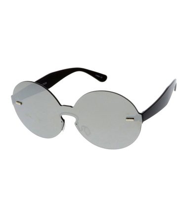 4348REV Unisex Plastic Round Shield w/ Spectrum Color Mirror Lens