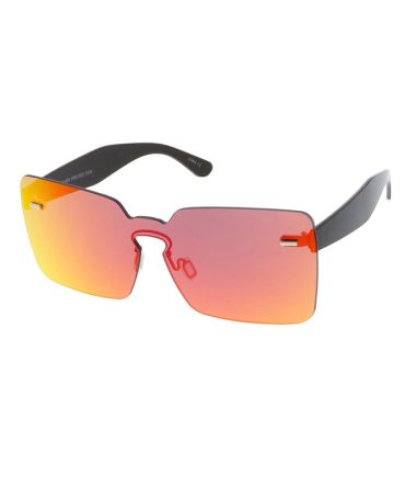 4350REV Unisex Plastic Square Shield w/ Spectrum Color Mirror Lens