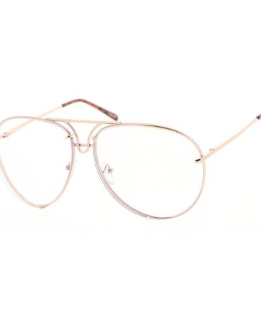 4355CLR Unisex Metal Aviator Clear Lens
