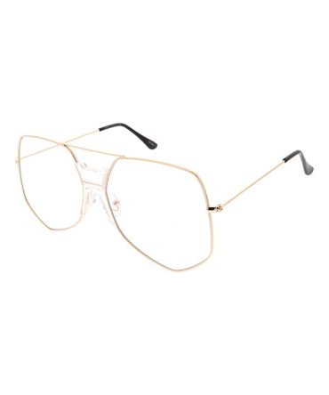4601CLR Unisex Extra Large Geometric Metal Aviator Clear Lens