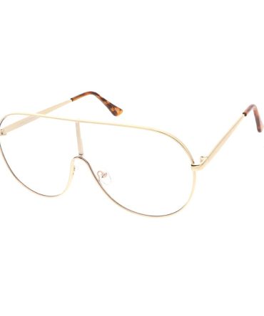 4630CLR Unisex Metal Shield Aviator w/ Clear Lens