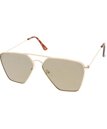 4636RV Unisex Metal Geometric Aviator w/ Color Mirror Lens