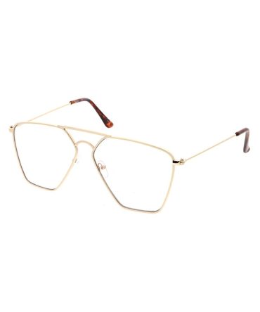 4637CLR Unisex Metal Geometric Aviator Blue Light Filtering Clear Lens Computer Glasses