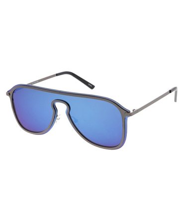 4718RV Unisex Metal Medium Trim Flat Shield w/ Color Mirror Lens