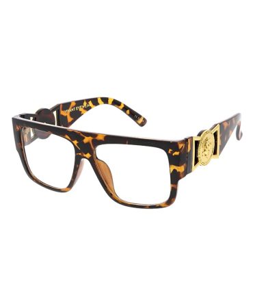 6113VE/CLR Vivant Eyewear Plastic Large Flat Top Rectangular Frame w/ Clear Lens