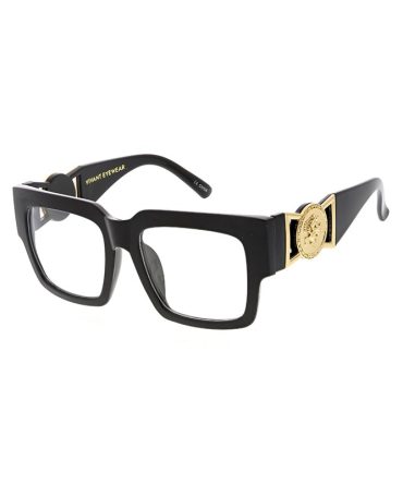 6114VE/CLR Vivant Eyewear Plastic Large Square Frame w/ Clear Lens