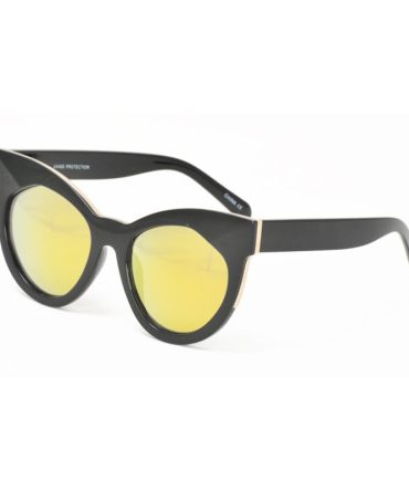 6588RV Women’s Plastic Large Cat Eye Frame w/ Color Mirror Lens