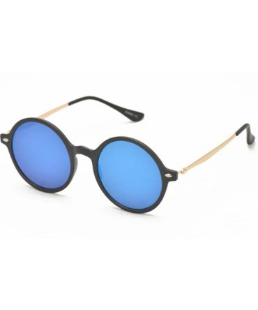 6883RV Unisex Plastic Medium Round Thin Frame w/ Color Mirror Lens