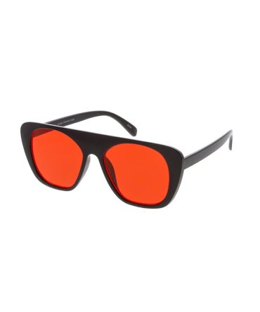 7304COL Unisex Retro Plastic Flat Top w/ Color Lens