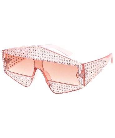 7541RH Women’s Plastic Large Geometric Chunky Frame w/ Rhinestones