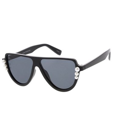 7610 Women’s Plastic Medium Flat Top Frame w/ Pearls