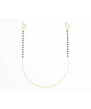 Classic Gold Glasses Chain with Black Gems