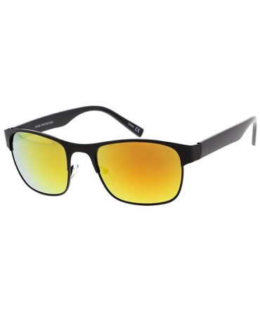 3652ME/RV Men’s Metal Medium Top Brow Square Frame w/ Color Mirror Lens