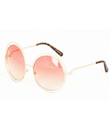 3947COL Women’s Metal Oversized Double Wire Round Designer Inspired Frame w/ Two Tone Lens