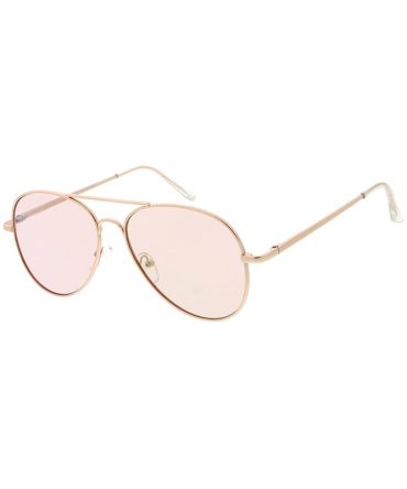 4010GLD/PNK Women’s Metal Standard Aviator Gold Frame w/ Light Pink Flash Mirror (Single Color)