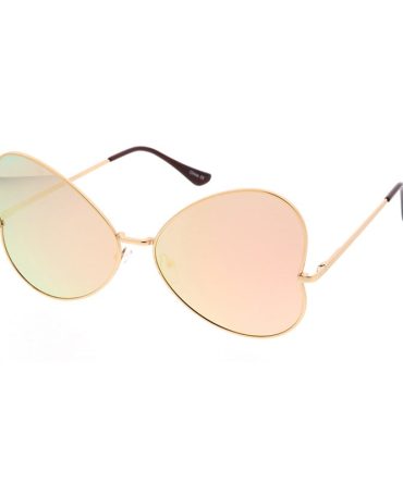 4311RV Women’s Metal Large Butterfly Wire Frame w/ Color Mirror Lens