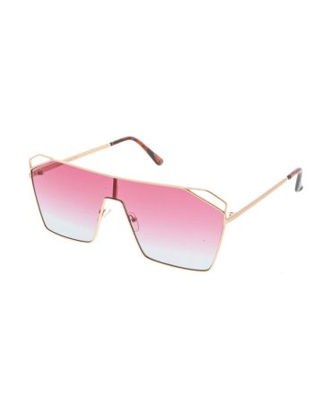 4577COL Women’s Metal Large Rectangular Shield w/ Color Gradient Lens