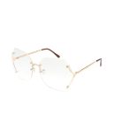4637CLR Unisex Metal Geometric Aviator Blue Light Filtering Clear Lens Computer Glasses