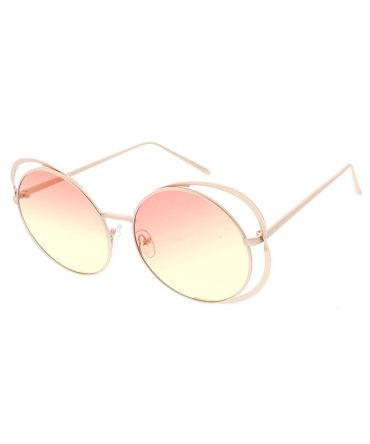 4776COL Women’s Metal Large Double Rim Round Frame w/ Two Tone Lens