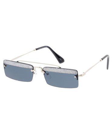 4842GLT Women’s Metal Medium Square Rimless Top Brow Glitter Frame
