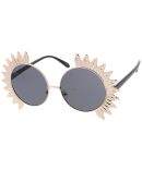 4984RV Unisex Metal Small Zig Zag Rimless Novelty Frame w/ Color Mirror Lens