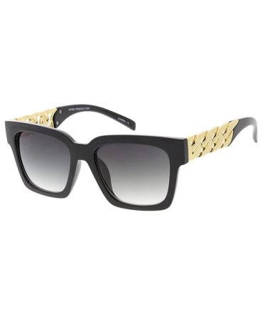 6195 Women’s Plastic Medium Square Frame w/ Metal Chain Link Arms
