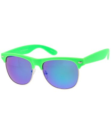 6271SFT/RV Unisex Combo Medium Clubber Rubberized Neon Frame w/ Color Mirror Lens