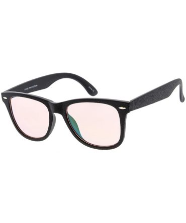 6273MT/RV Unisex Plastic Standard WF Leather-Texture Frame w/ Color Mirror Lens