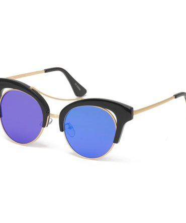 6594RV Women’s Combo Medium Double Bridge Cat Eye Frame w/ Color Mirror Lens