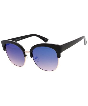 6864RV Women’s Combo Large Brow Line Cat Eye Frame w/ Color Mirror Lens