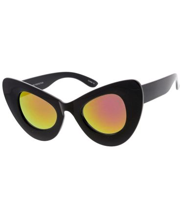 6885RV Women’s Plastic Large Chunky Cat Eye w/ Color Mirror Lens