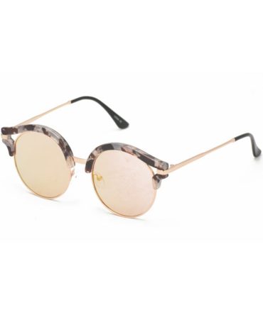 6938RV Women’s Combo Medium Round Half Brow Frame w/ Color Mirror Lens