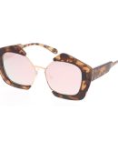 7051RV Women’s Combo Large Geometric Chunky Designer Frame w/ Color Mirror Lens