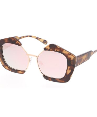 7051RV Women’s Combo Large Geometric Chunky Designer Frame w/ Color Mirror Lens