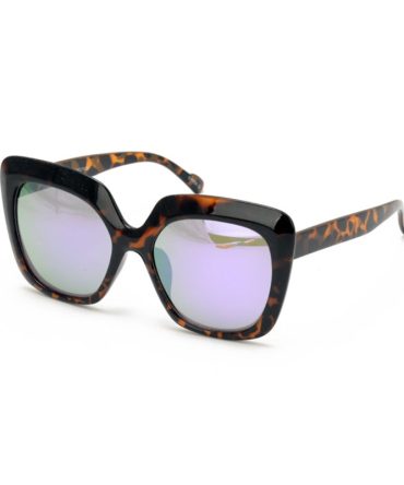 7087REV Women’s Plastic Large Square Frame w/ Spectrum Color Mirror Lens