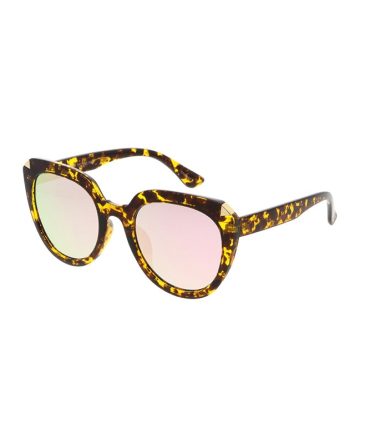 7237RV Women’s Plastic Large Tipped Cat Eye Frame w/ Color Mirror Lens