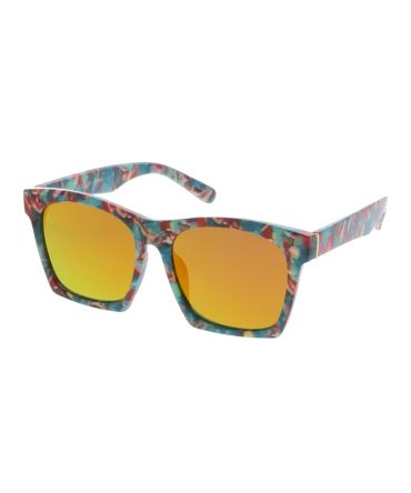 7243RV Women’s Plastic Large Rectangular Multicolor Print Frame w/ Color Mirror Lens