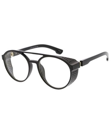 7456CLR Unisex Plastic Medium Aviator w/ Side Shields and Clear Lens