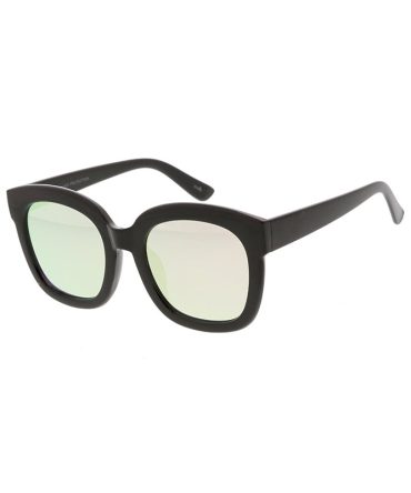 7486RV Women’s Plastic Large Chunky Square Frame w/ Color Mirror Lens